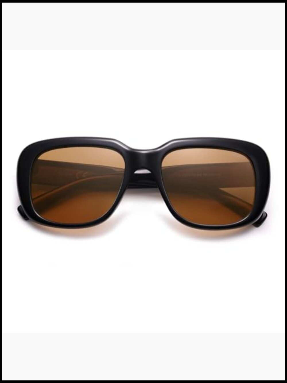 Classic Thick Rectangle Polarized Sunglasses Retro 90s Square Frame Shades UV400 - Picture 4 of 7